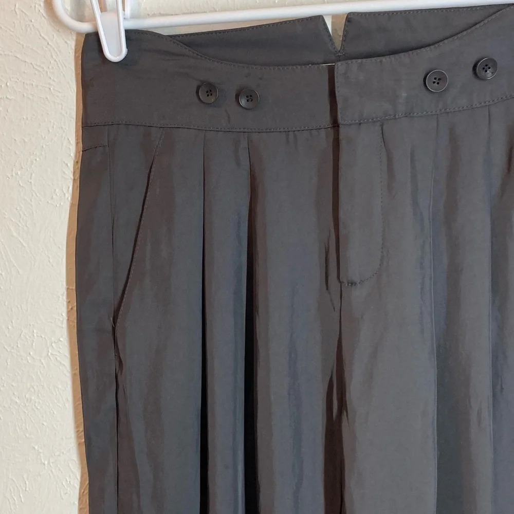 Helmut Lang Dress Pants Gray Tapered Leg Pleated High Waisted Loden size 2 - Picture 4 of 15